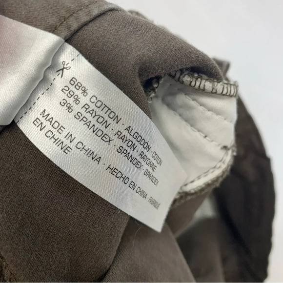 Supplies High Rise Pants Woman 12  Brown Stretch Zip Pockets  Tapered Work - Picture 7 of 11